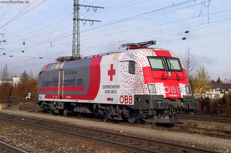 1116 264-1 weilt am 04.11.05 in München-Pasing Gbf Dank an Frank Weimer