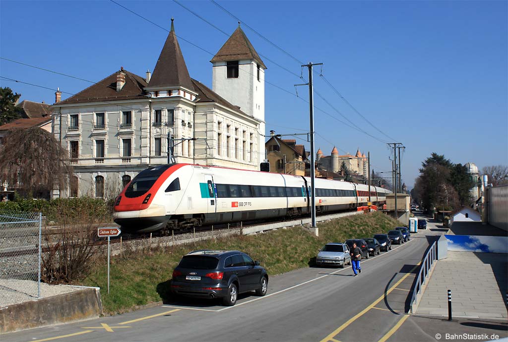 RABDe 500 041-9 am 12.03.14 als ICN 1618 (Basel SBB – Lausanne) bei der Durchfahrt von Grandson